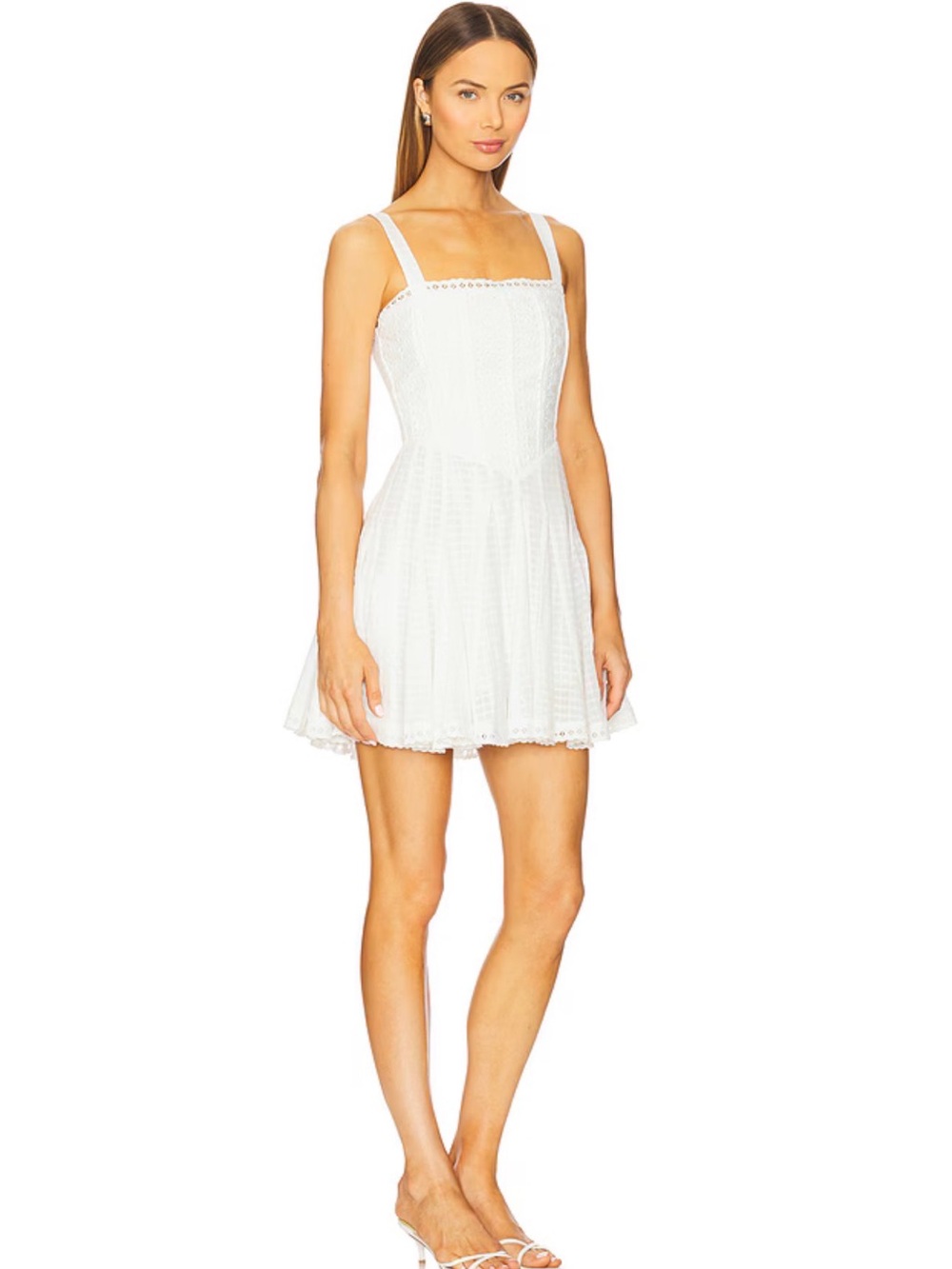 Heartloom May Dress white eyelet and square neckline NWT